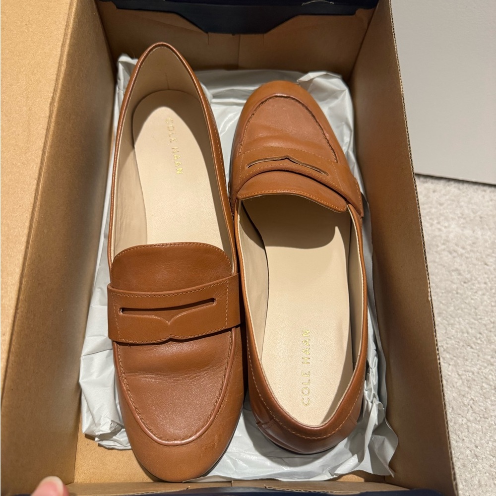 Cole Haan Women's Tan Leather Loafers